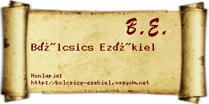 Bölcsics Ezékiel névjegykártya